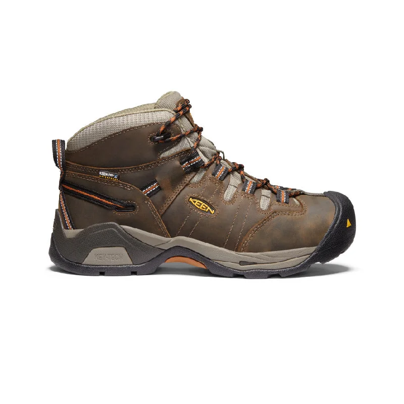 Men's work & safety boots with a gusseted tongue to keep out debrisMen's Detroit XT Waterproof Boot (Soft Toe) | Black Olive/Leather Brown Men's work & safety boots with a gusseted tongue to keep out debrisMen's Detroit XT Waterproof Boot (Soft Toe) | Black Olive/Leather Brown