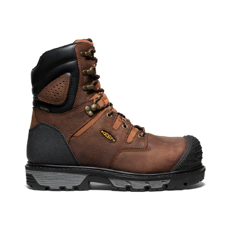 Men's non - metallic work & safety boots for airport security jobsMen's Camden 8" Waterproof Boot (Carbon Toe)  |  Leather Brown/Black