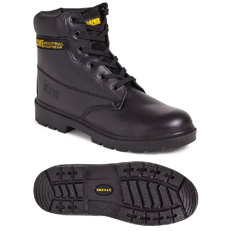 Men's water - repellent leather work & safety boots for outdoor workApache AP300 Leather Workwear Work Shoe Boot Steel Toe Cap