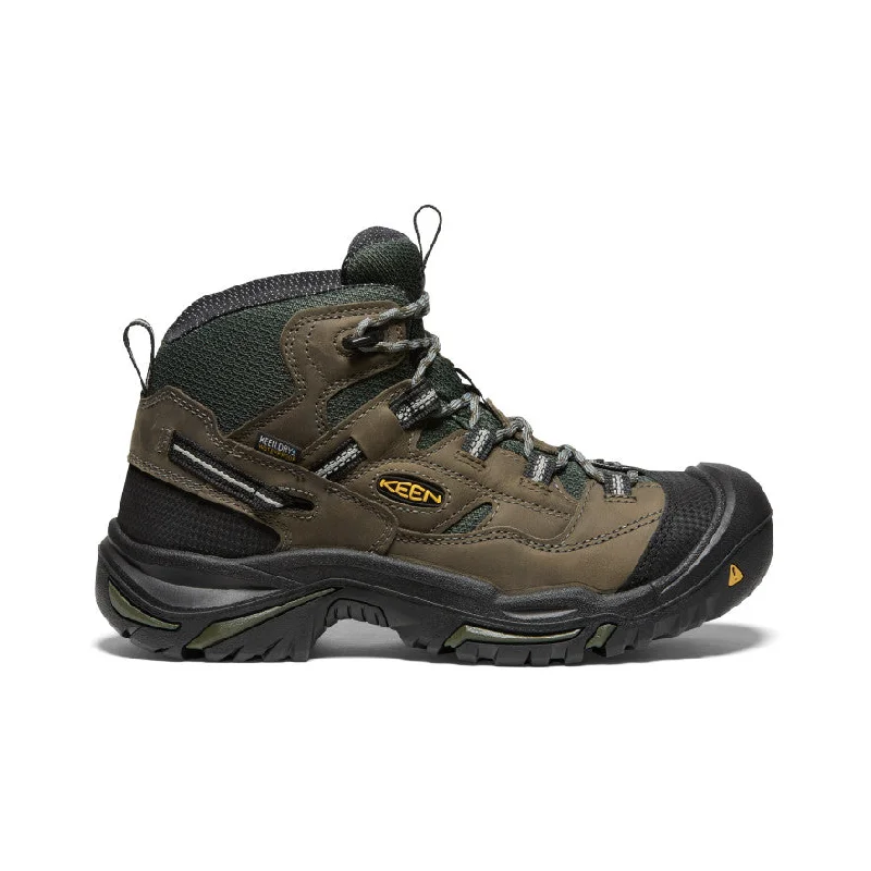 Men's ESD (electro - static discharge) work & safety boots for cleanroom environmentsMen's Braddock Waterproof Mid (Steel Toe)  |  Gargoyle/Forest  Night