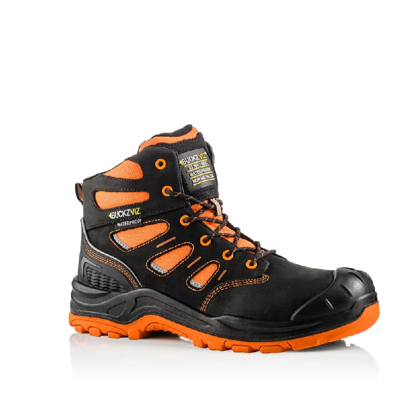 Men's work & safety boots with a flame - resistant upper for firefighting or welding workBuckler BVIZ2 High Visibility Waterproof Safety Lace Work Boot