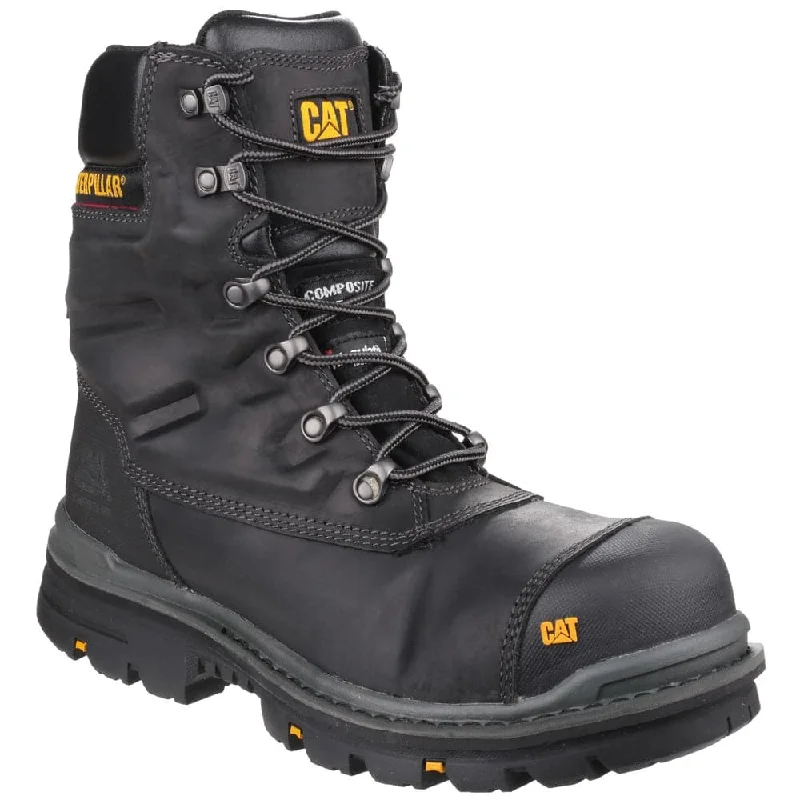 Men's puncture - resistant work & safety boots with Kevlar soleCaterpillar CAT Premier High Leg Combat Safety Work  Boot - Side Zip