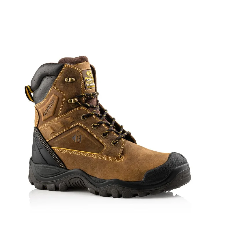 Men's work & safety boots with a breathable waterproof membrane like Gore - TexBuckler BSH011 S3 High-Leg Safety Lace Boot with Driver Flex and Heel Support