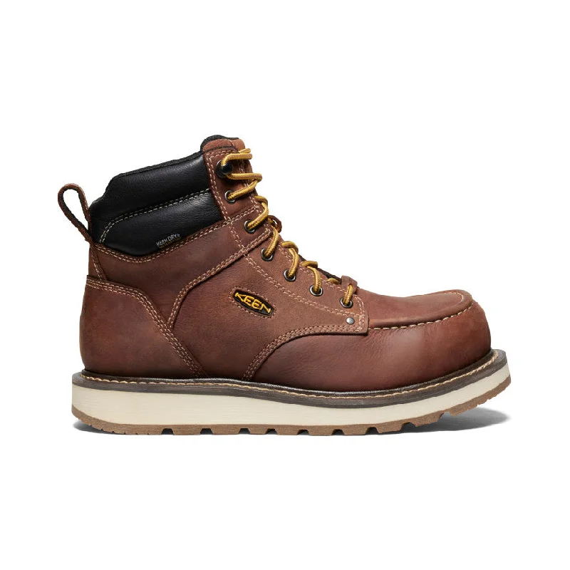 Men's work & safety boots with a moisture - wicking lining for dry feetMen's Cincinnati 6" Waterproof Boot (Carbon Toe)  |  Tuscan Red/Sandshell