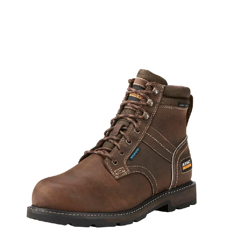 Men's insulated work & safety boots for cold - climate workAriat P13621 Groundbreaker 6" Lace Steel Toe Waterproof Work Boot