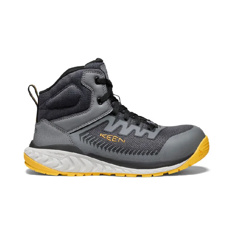Men's work & safety boots with a toe cap made of aluminum alloyMen's Arvada Mid Work Sneaker (Carbon Toe)  |  Black/Keen Yellow