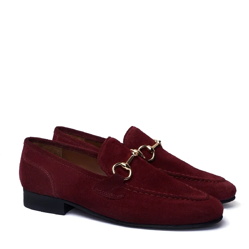 Men's loafers with a removable insole for cleaning Men's loafers with a removable insole for cleaning Flexible Back Comfortable Loafer in Red Suede Leather