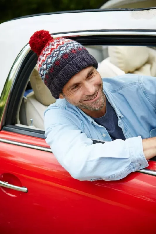 Men's slippers with a wool blend upper for warmth CLIFDEN BOBBLE BEANIE