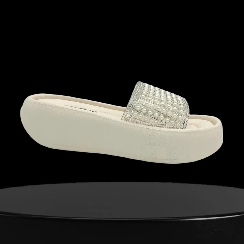 Men's slippers with a logo patch on the side pearl wedge slipper
