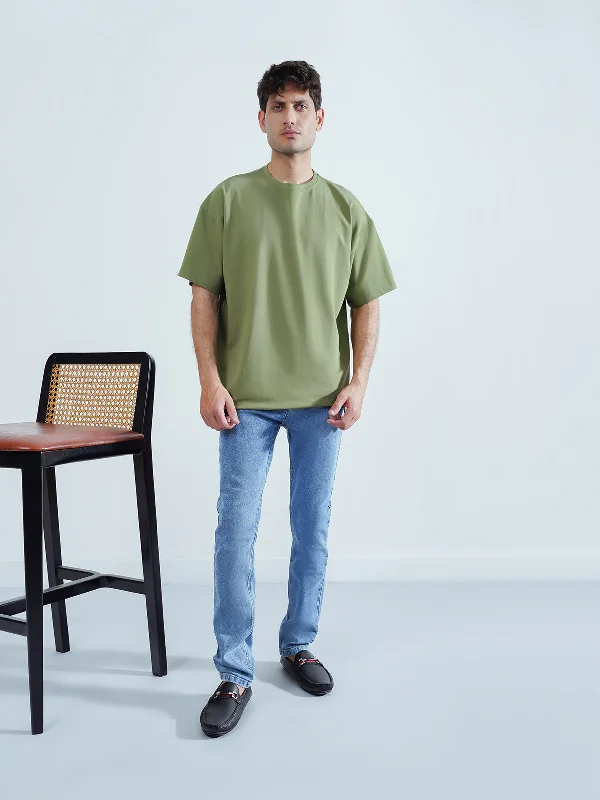 Men's leather sandals with an adjustable strap Men's leather sandals with an adjustable strap "ALAINA" Comfort Drop Shoulder T-Shirt