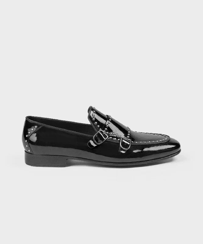 Men's leather loafers with a penny slot Men's leather loafers with a penny slot Black Patent Leather