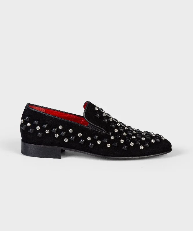 Men's leather loafers with a penny slot Men's leather loafers with a penny slot Suede With Stones