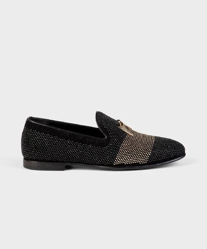 Men's loafers with a smooth leather finish Men's loafers with a smooth leather finish Gold And Black Stones