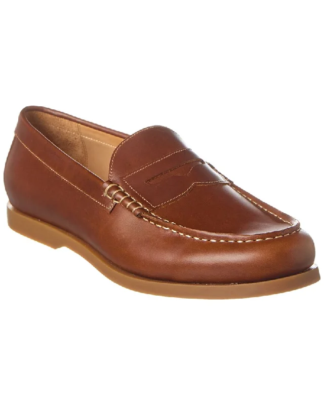 Men's loafers with a low - heeled design Men's loafers with a low - heeled design Brass Mark Century Leather Loafer