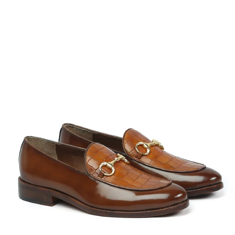 Men's leather loafers with a penny slot Men's leather loafers with a penny slot Brown Brush Off Loafers with Tan Deep Cut Leather at Vamp