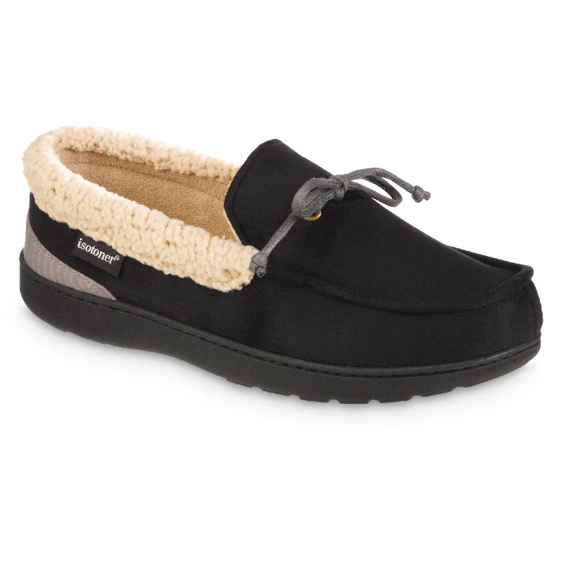 Men's slippers with a wool blend upper for warmth Men's Advanced Memory Foam Microsuede Vincent Moccasin Slippers
