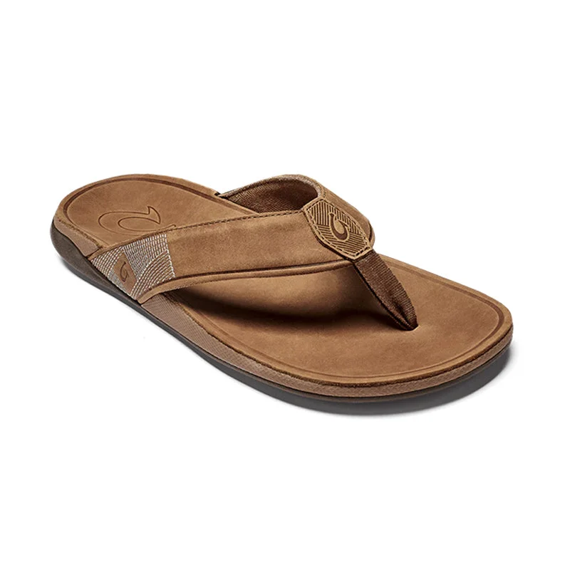 Men's sandals with a contrast stitching detail Men's sandals with a contrast stitching detail Men's Tuahine Toffee/Toffee