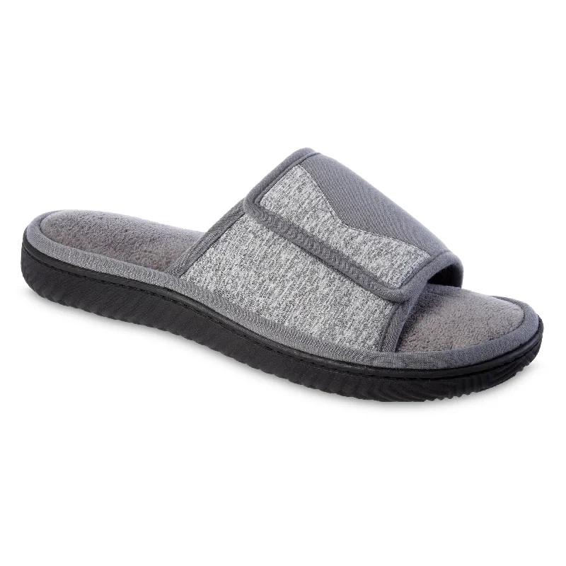 Men's slippers with a removable insole for cleaning Men's Miles Adjustable Slide Slippers with Sport Knit and Memory Foam