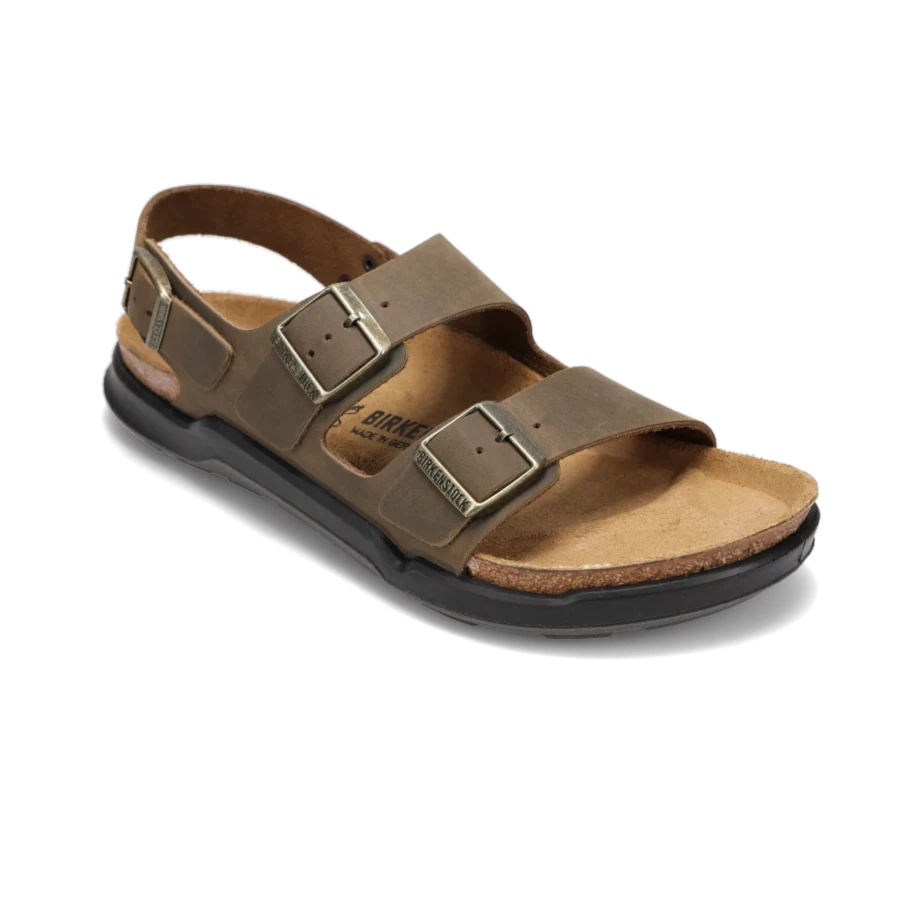 Men's leather sandals with an adjustable strap Men's leather sandals with an adjustable strap Men's Milano Rugged Faded Khaki Oiled Leather