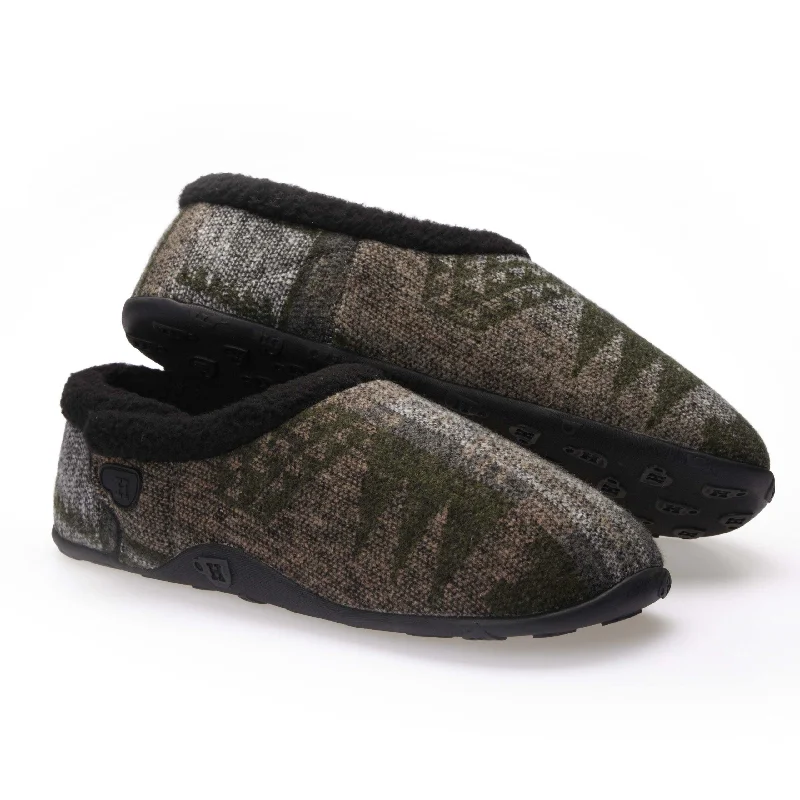 Men's slippers with a soft, flexible sole Adam - Khaki Grey Aztec Men's Slippers