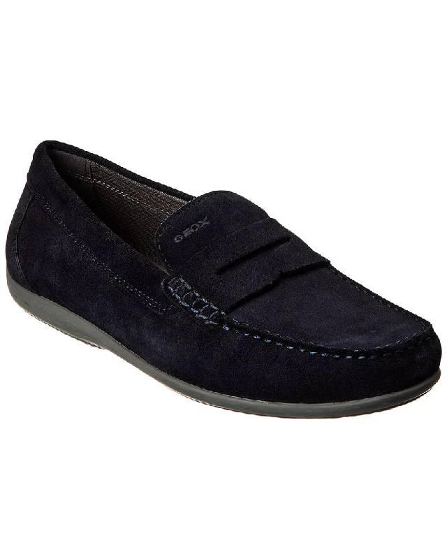 Men's loafers with a low - heeled design Men's loafers with a low - heeled design Geox Ascanio Suede Loafer