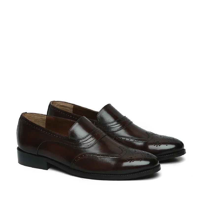 Men's loafers with a cushioned footbed Men's loafers with a cushioned footbed Dark Brown Leather Sassy Slip-Ons Shoes