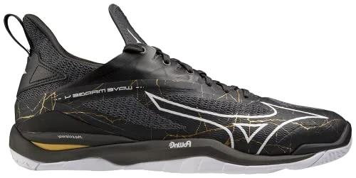 Men's sandals with a decorative buckle or charm Men's sandals with a decorative buckle or charm Mizuno Wave Mirage 4 Black Oyster/White/MP Gold - 9