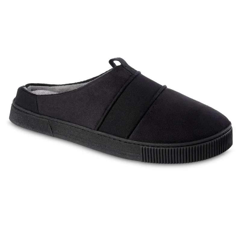 Men's slippers with a non - slip outsole for safety Men's Canvas Emmett Clog Slippers With Microsuede And Memory Foam