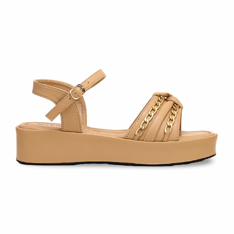 Men's sandals with a durable outer sole Men's sandals with a durable outer sole Beige Platform Sandal PU0483