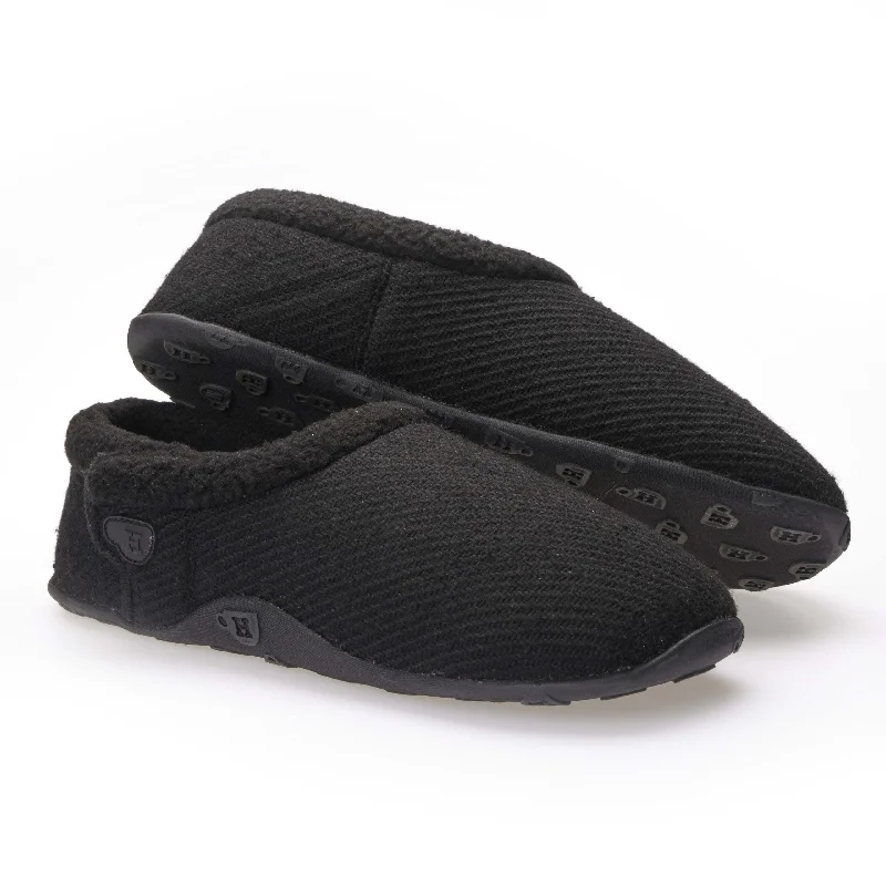 Men's slippers with a Velcro closure for easy on and off Ant - Black Weave Men's Slippers