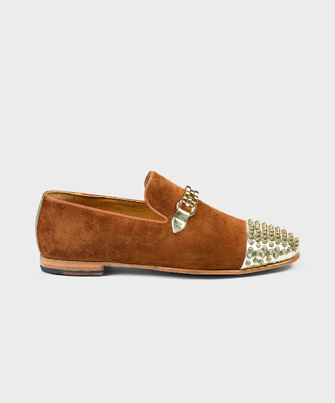 Men's loafers with a perforated leather upper for ventilation Men's loafers with a perforated leather upper for ventilation Studded and Embroidered Loafers