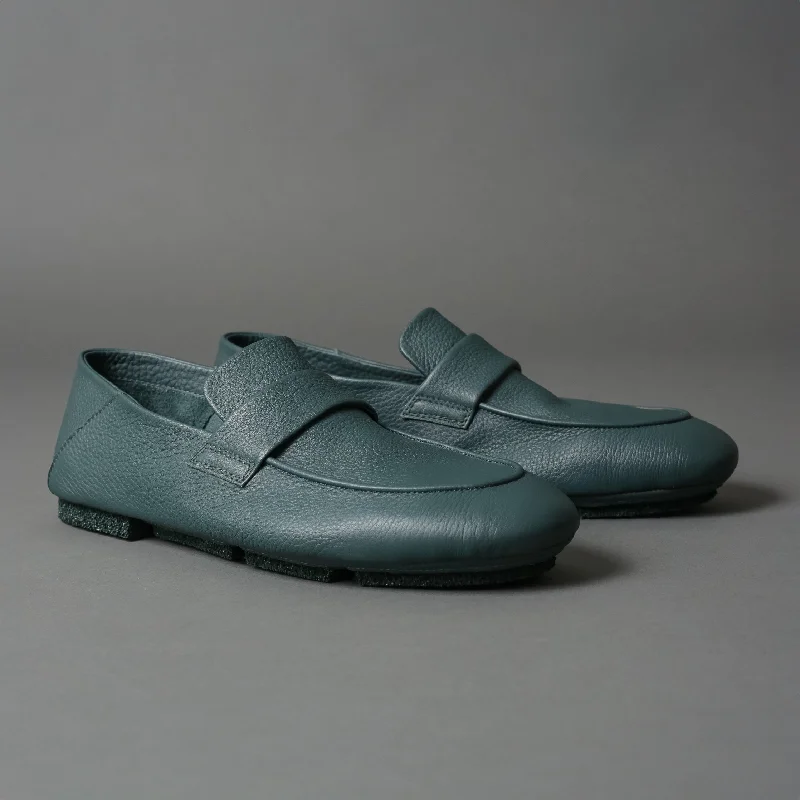 Men's leather loafers with a penny slot Men's leather loafers with a penny slot C-Side-blue
