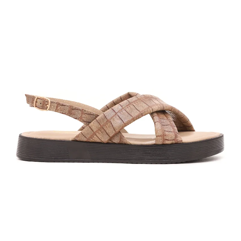 Men's sandals with a decorative buckle or charm Men's sandals with a decorative buckle or charm Coffee Formal Sandal FR5112