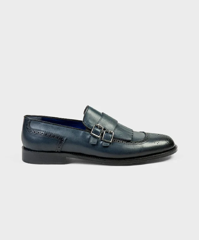 Men's loafers with a low - heeled design Men's loafers with a low - heeled design Double Monk Shoes
