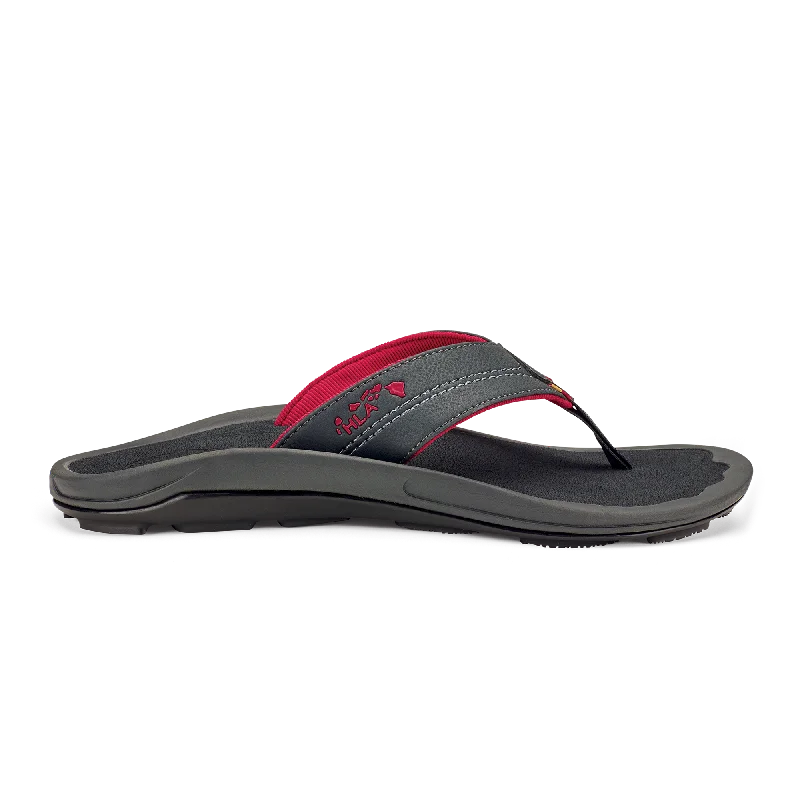 Men's leather sandals with an adjustable strap Men's leather sandals with an adjustable strap Kīpī - Dark Shadow