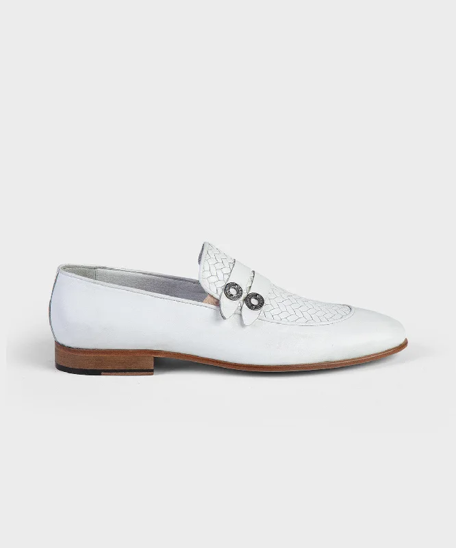 Men's loafers with a leather lining for comfort Men's loafers with a leather lining for comfort White Woven Loafers