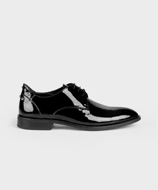 Men's loafers with a perforated leather upper for ventilation Men's loafers with a perforated leather upper for ventilation Black Patent Shoes
