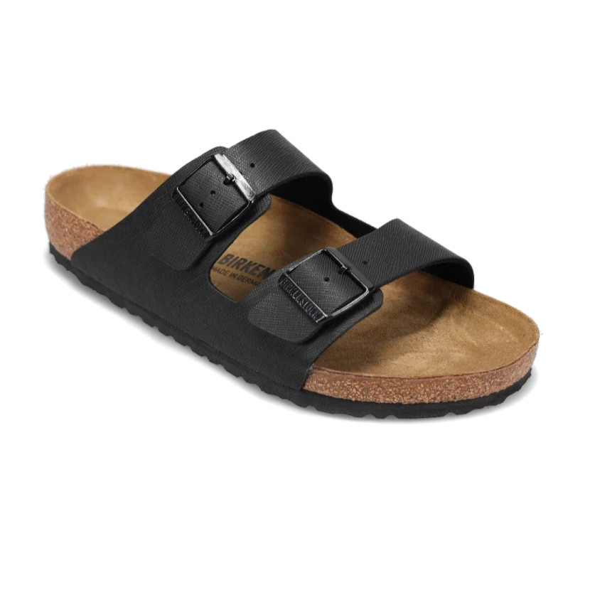 Men's sandals with a stretchy strap for a better fit Men's sandals with a stretchy strap for a better fit Men's Arizona Saffiano Black Birko-Flor