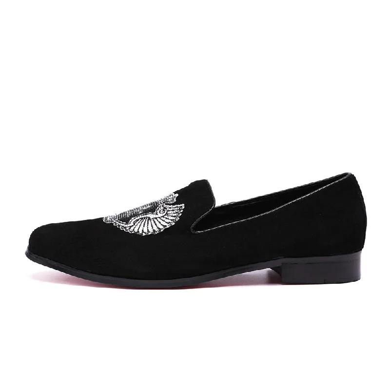Men's leather loafers with a penny slot Men's leather loafers with a penny slot Chris Bello -  Velvet Red bottom sole Loafers For men