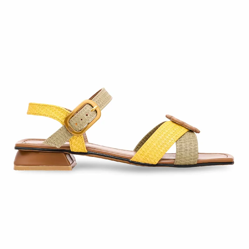 Men's sandals with a durable outer sole Men's sandals with a durable outer sole Yellow Formal Sandal FR5301