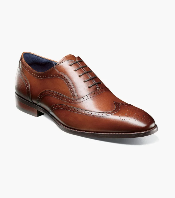 Men's formal shoes with a rubber heel cap for durability Men's formal shoes with a rubber heel cap for durability Stacy Adams KAINE  Wingtip Oxford - Cognac