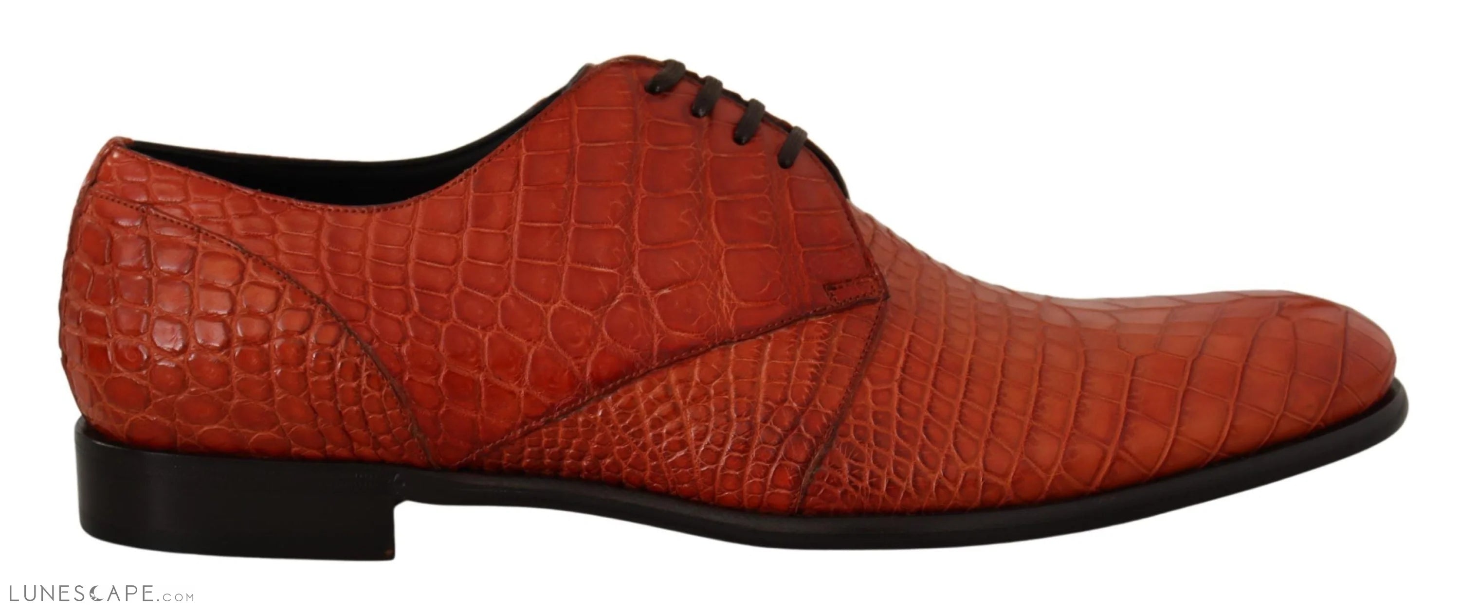 Men's formal shoes with a contrast stitching detail Men's formal shoes with a contrast stitching detail Dolce & Gabbana Exotic Orange Croc Leather Laceup Dress Shoes