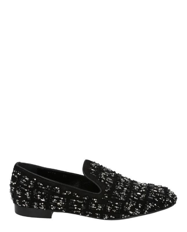 Men's formal shoes with a polished shine Men's formal shoes with a polished shine Suede Bead-Embellished Slippers