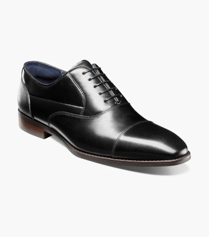 Men's formal shoes with a rubber heel cap for durability Men's formal shoes with a rubber heel cap for durability Stacy Adams KALLUM  Cap Toe Oxford Shoes - Black