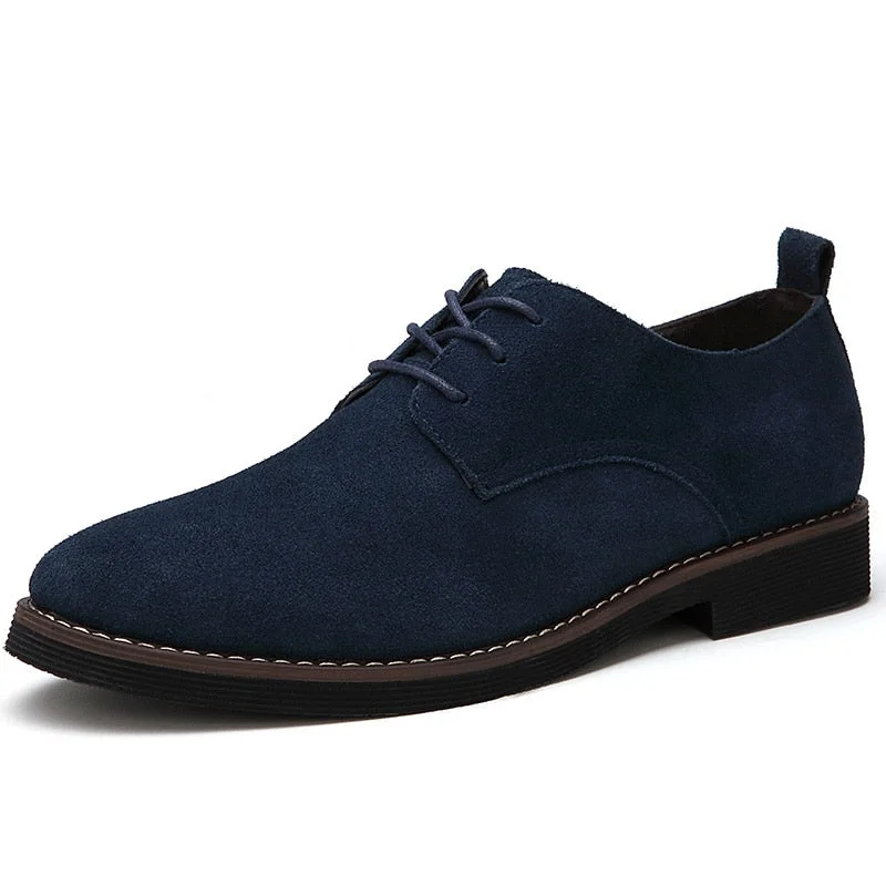 Men's leather formal Oxford shoes with a cap toe Men's leather formal Oxford shoes with a cap toe The Roxida - Suede Leather Oxford Shoes For Men