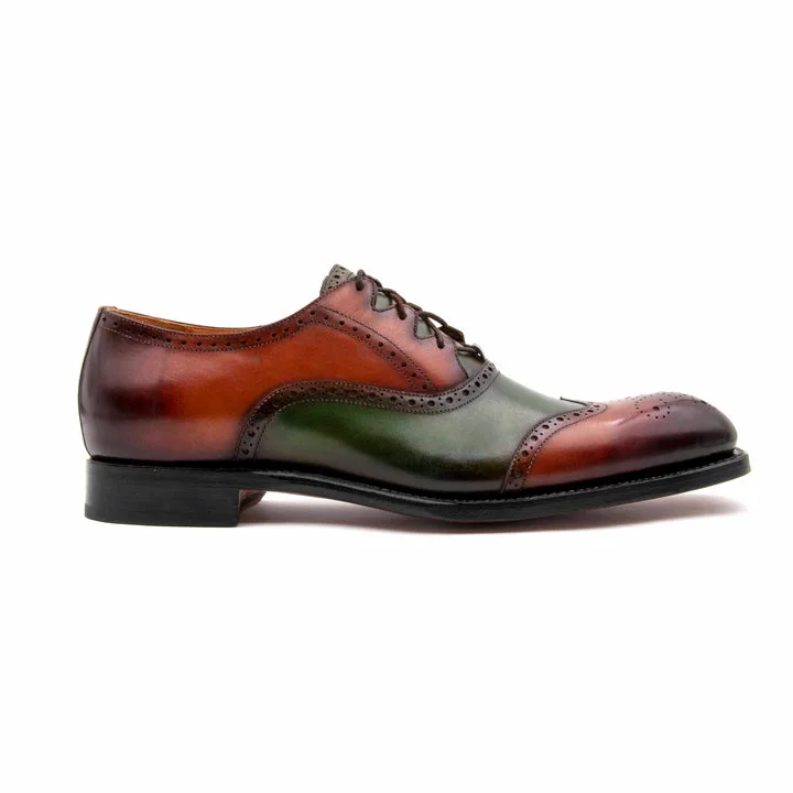 Men's formal shoes with a double monk strap Men's formal shoes with a double monk strap Stephen Lace Up Shoes - Camel/Green