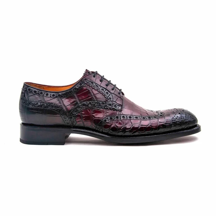 Men's formal shoes with a double monk strap Men's formal shoes with a double monk strap H and H Alligator Lace Up Shoes - Burgundy