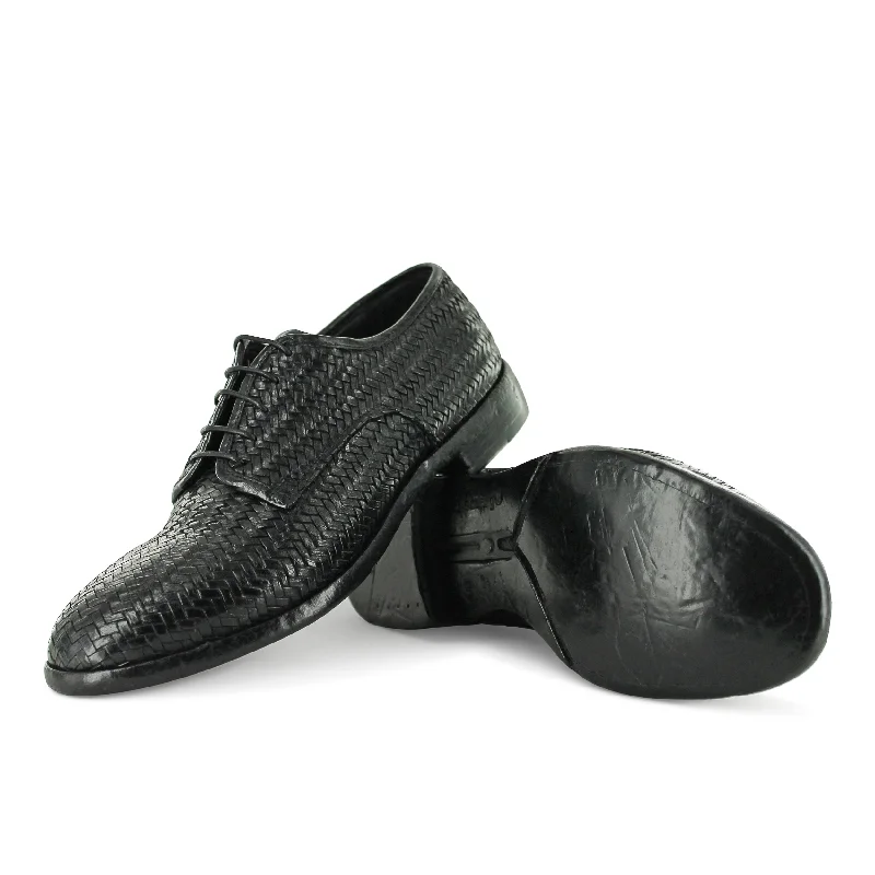 Men's formal shoes with a polished shine Men's formal shoes with a polished shine ABO4A - Black Interwoven Lace Up