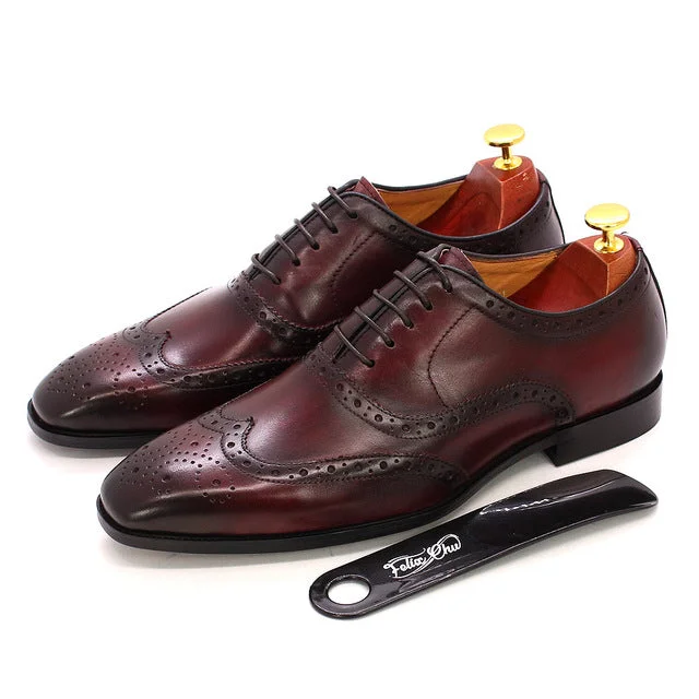 Men's formal shoes with a buckle closure Men's formal shoes with a buckle closure Autentico - Men's Classic Wingtip Oxford Leather Dress Shoes. Handmade