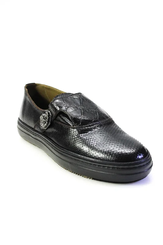 Men's formal shoes with a padded insole for comfort Men's formal shoes with a padded insole for comfort Tardini Mens Genuine Python Snakeskin Buckle Loafers Moccasins Black